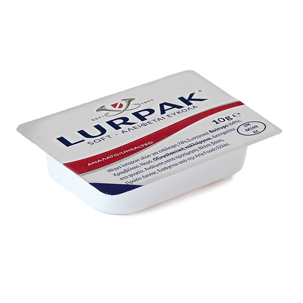 Βούτυρο Μερίδες Ανάλατο "Lurpak Soft" 10 gr ( 100 τεμάχια το πακέτο/ 600 τεμάχια το κιβώτιο)
