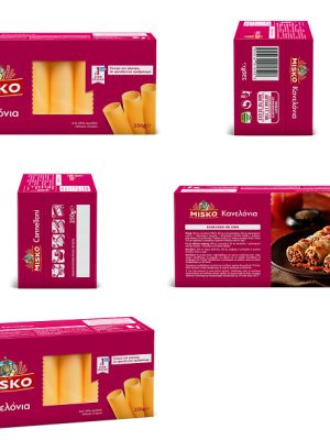 Μακαρόνια Κανελόνια "Misko" (250 gr τεμάχιο/ 12 τεμάχια στο κιβώτιο)